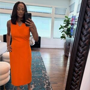 Polo by Ralph Lauren Vibrant Orange Midi Dress